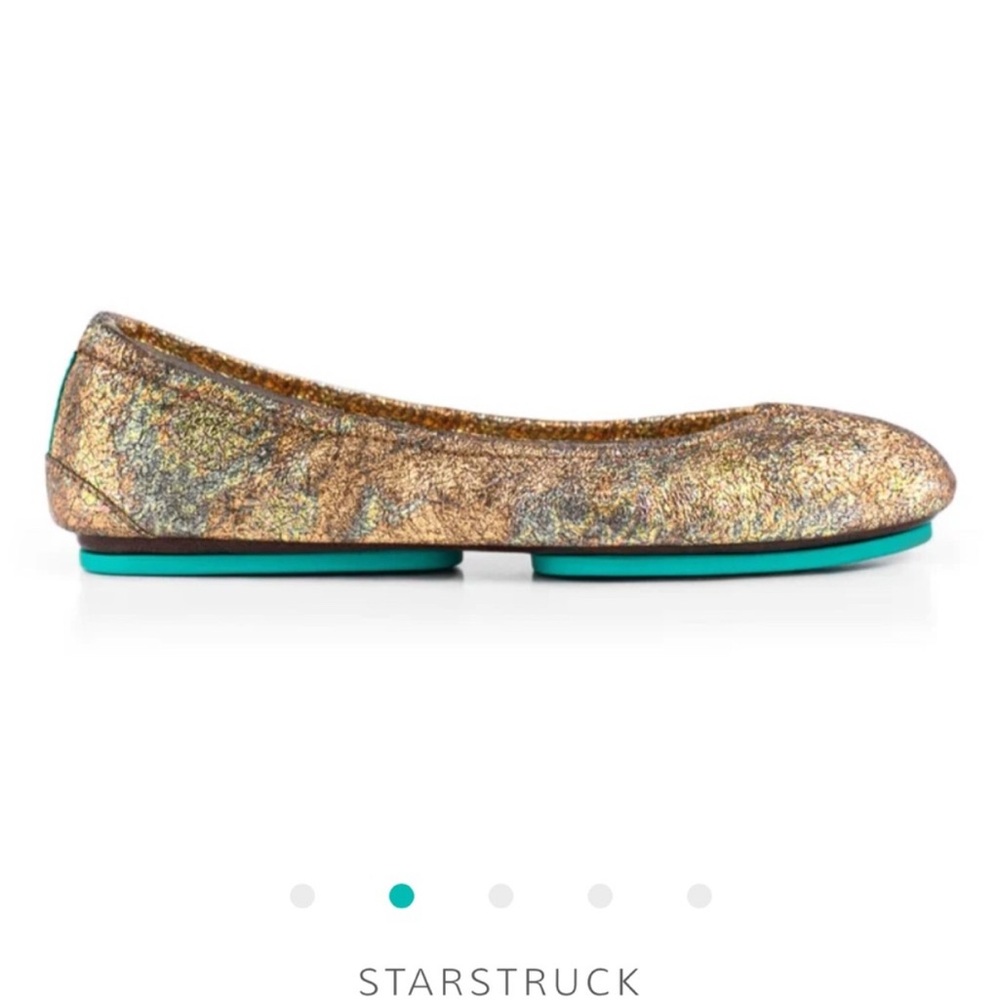 Tieks Starstruck Gold and Teal Flats